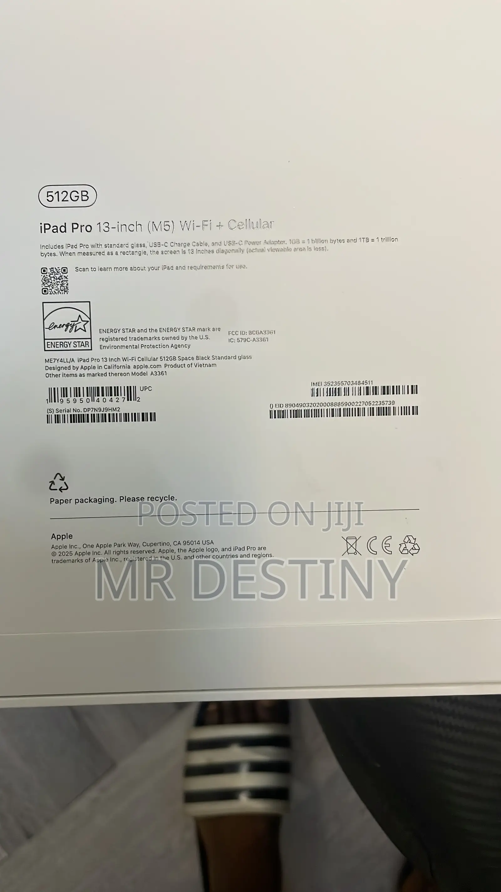 New Apple iPad Pro 13 (2025) 512 GB Black