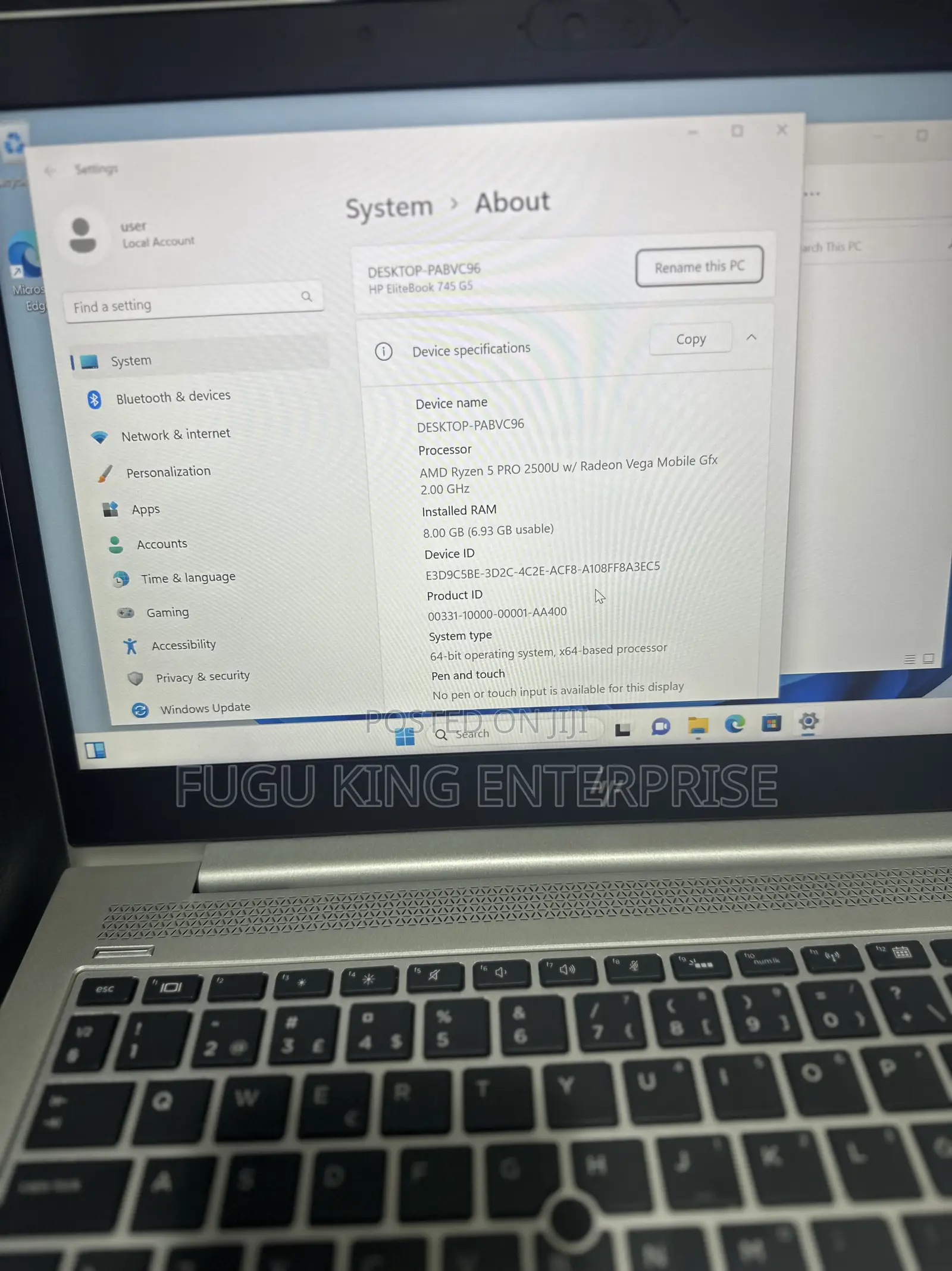 Laptop HP EliteBook 845 G8 8GB AMD Ryzen 5 SSD 256GB