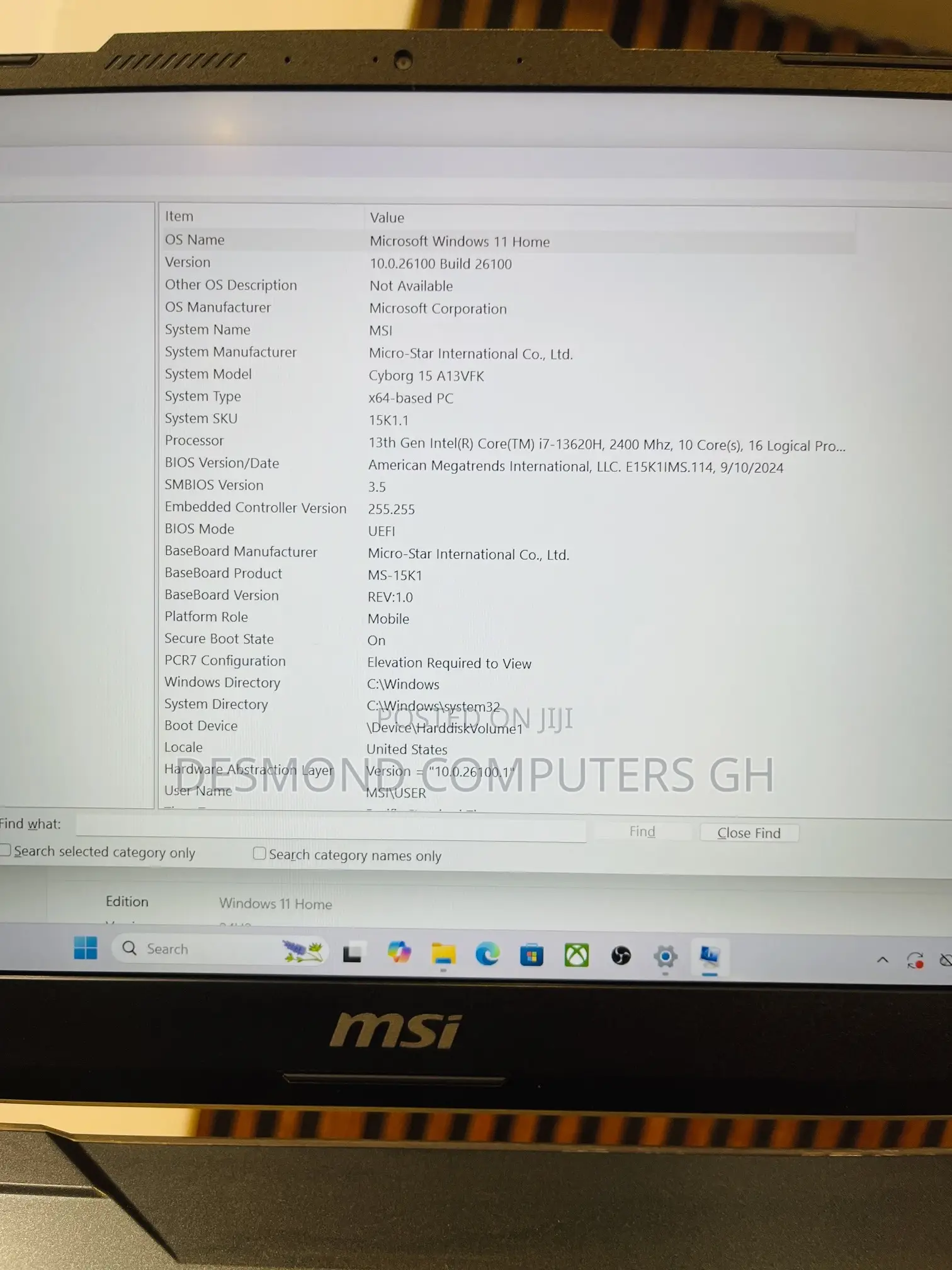 Laptop MSI Cyborg 15 16GB Intel Core i7 SSD 512GB