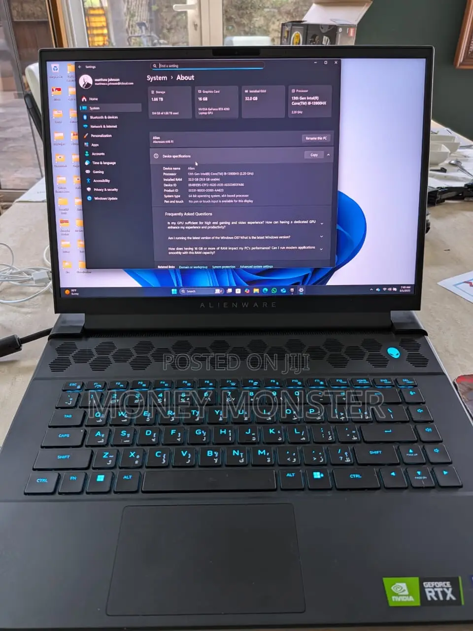 Laptop Dell Allienware M18 R1 32GB Intel Core i9 HDD+SSD 1T
