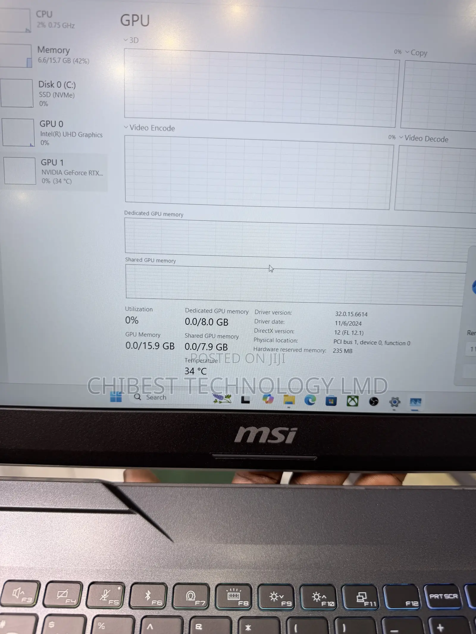 Laptop MSI Cyborg 15 16GB Intel Core i7 SSD 512GB