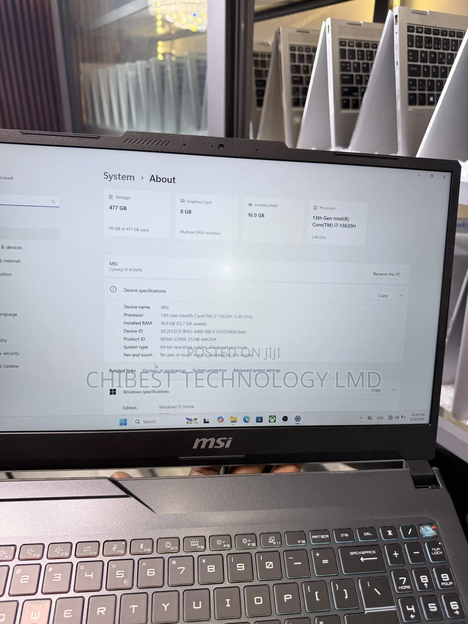 Laptop MSI Cyborg 15 16GB Intel Core i7 SSD 512GB