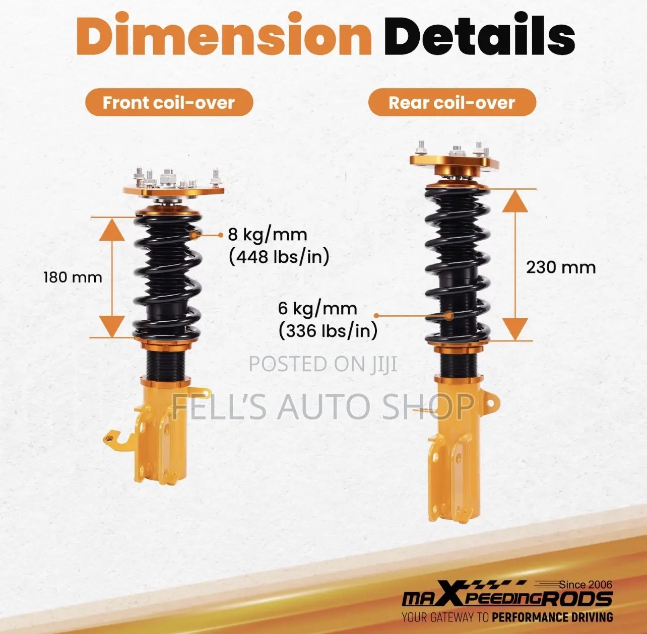 Coilovers for Toyota Corolla 2003-2008 E12 Matrix E130 XRS 1.8
