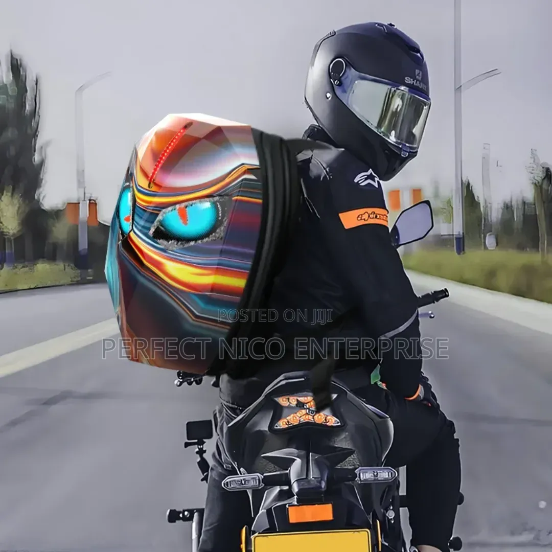 Led Motorcycle Hard Shell Backpack – Smart Display Riding Bag