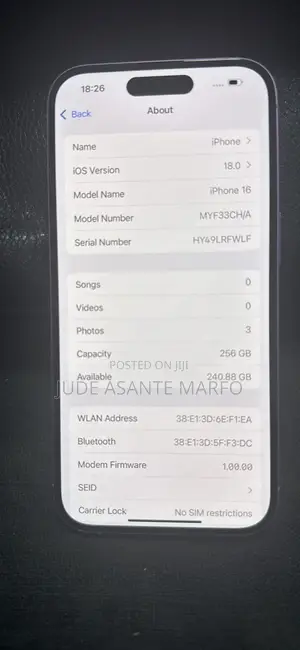 Apple iPhone 16 256 GB Pink