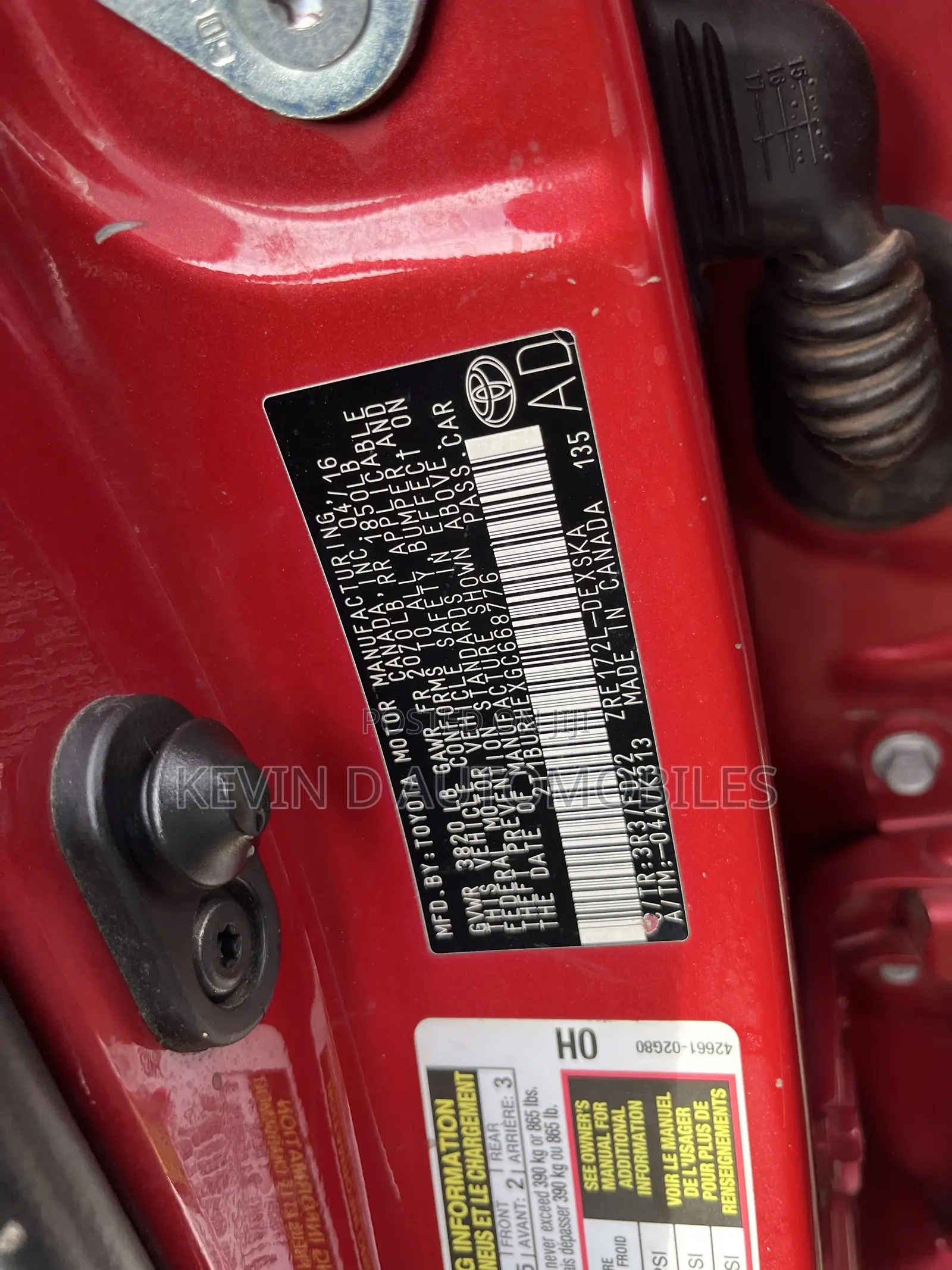 Toyota Corolla S 4dr Sedan (1.8L 4cyl CVT) 2016 Red