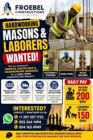 Building Construction Company, Workers Available