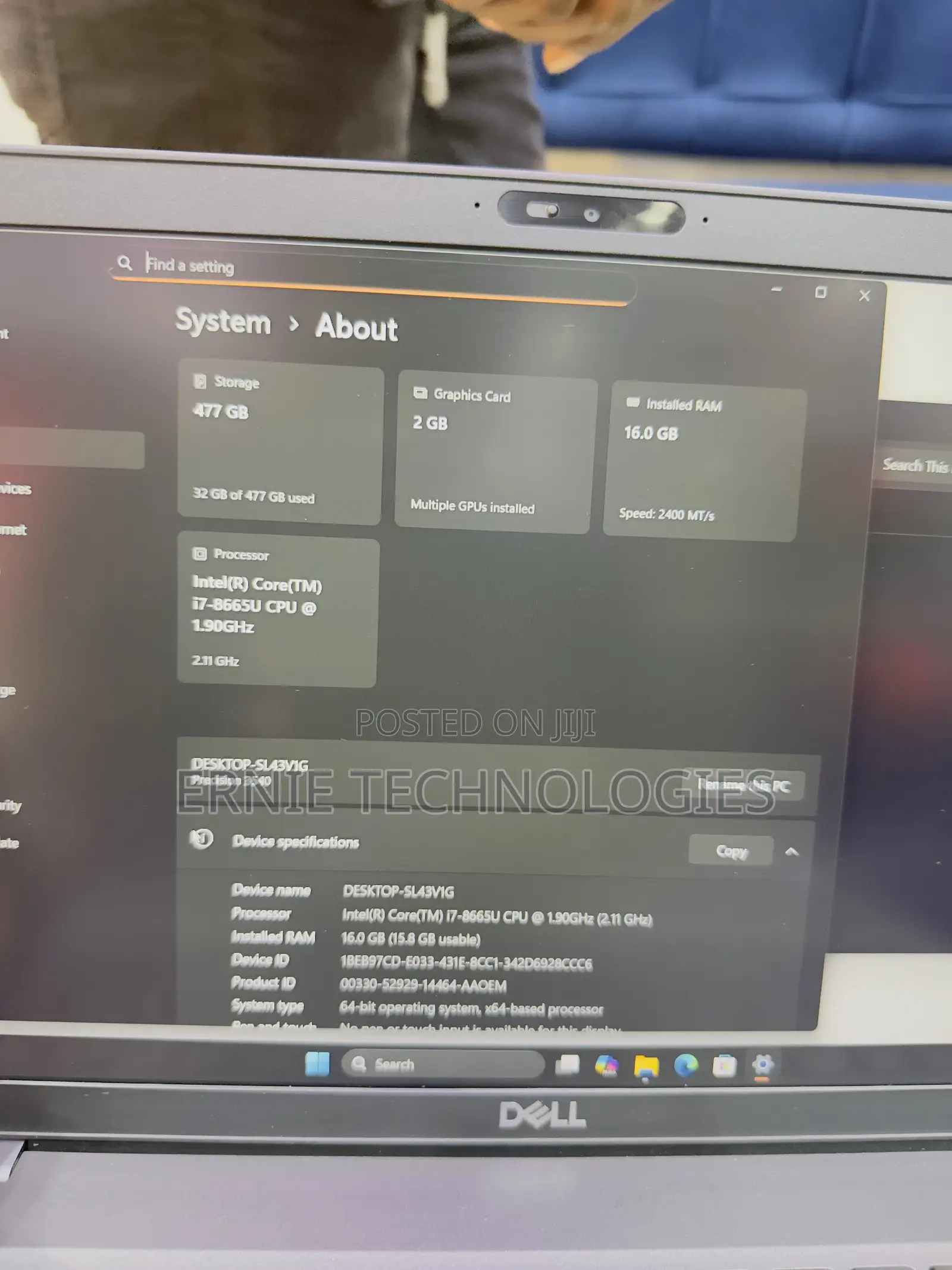 Laptop Dell Precision 15 3541 16GB Intel Core i7 SSD 512GB