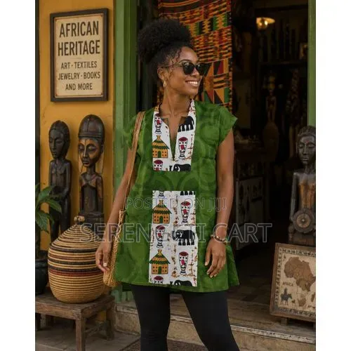 Qowa Clothing African Plaid Sleeveless Top