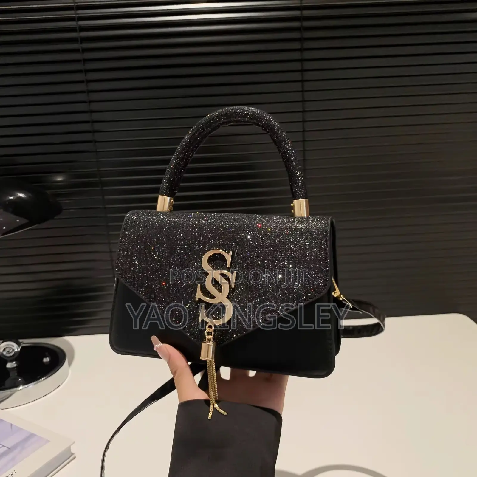 Luxury Glitter Top Handle Handbag