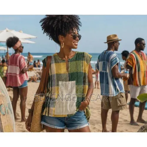 Qowa Clothing African Plaid Sleeveless Top