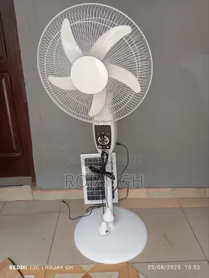 Rechargeable Fan With Solar Panel , 2 Exta Bulbs, Usb Slot Remote