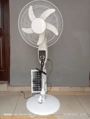 Rechargeable Fan With Solar Panel , 2 Exta Bulbs, Usb Slot Remote