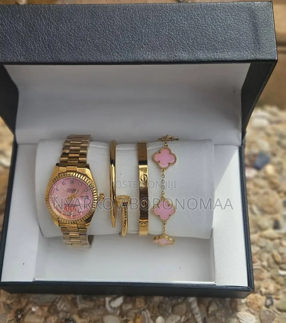 Classy Ladies Watch and Bracelet Jewelry Set