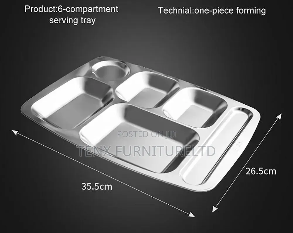 Plate (Stainless Steel 6 Compartment)