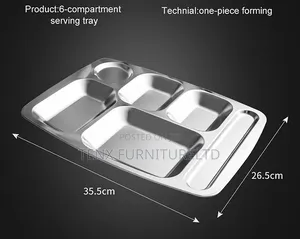Plate (Stainless Steel 6 Compartment)