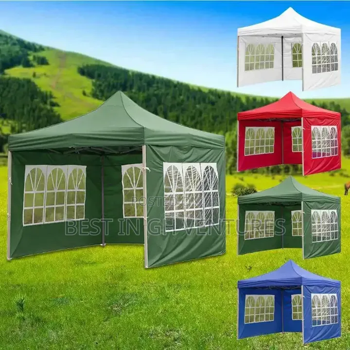 Brown 3mx3m Tent With Side Covers With Windows
