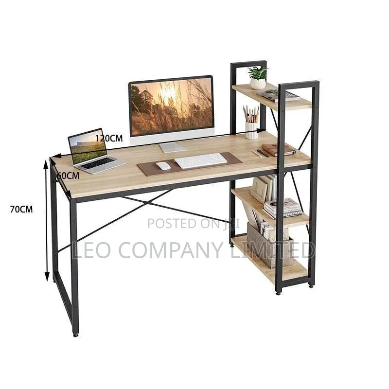 Office Computer Desk With Shelves – Study Work Desk- 120 Cm