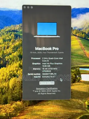 Laptop Apple MacBook Pro 2020 16GB Intel Core i5 SSD 512GB