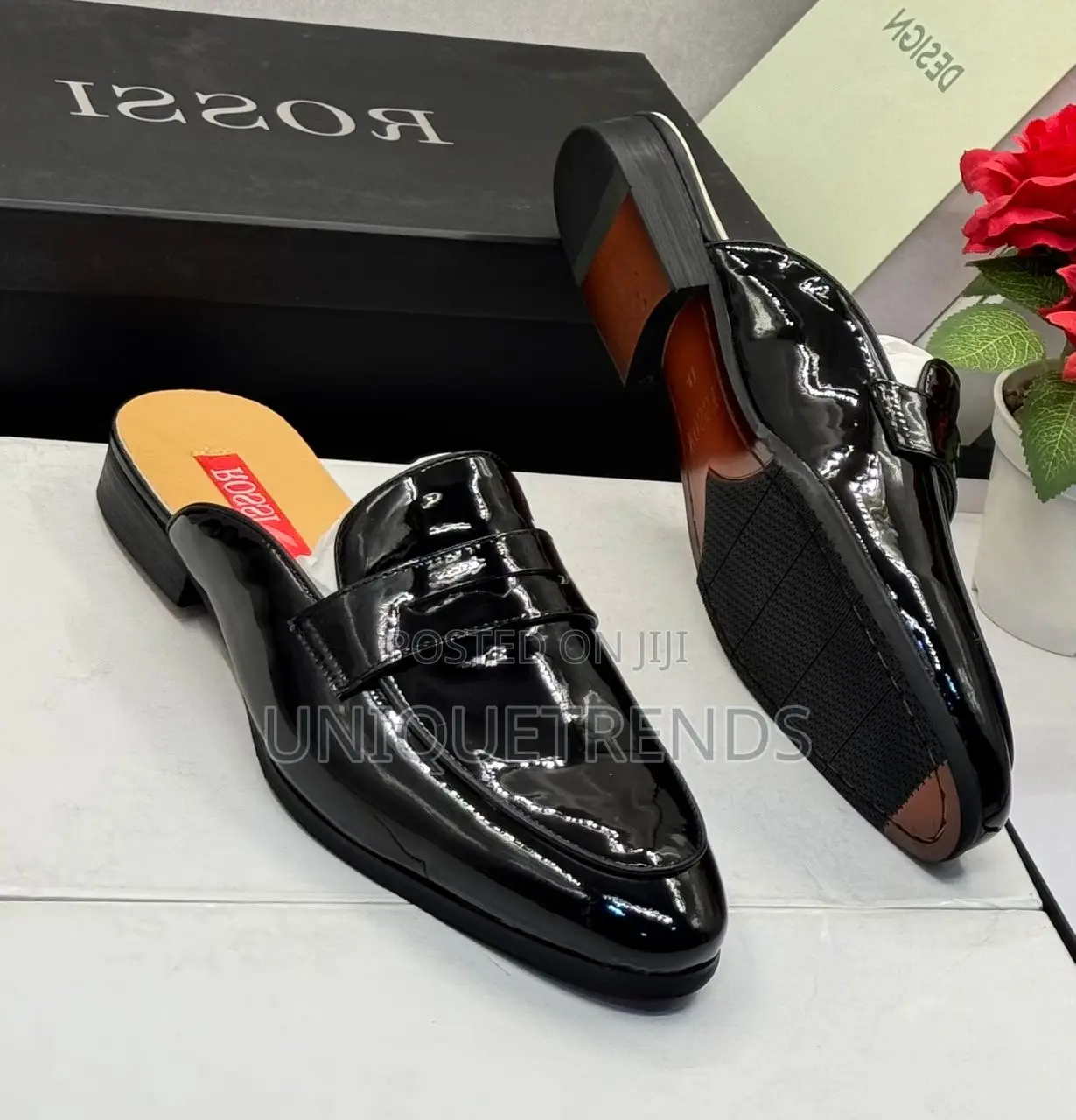 Quality Rossi Patent Leather Half Shoes