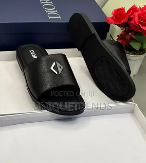 Original Christian Dior Leather Slippers (Black)