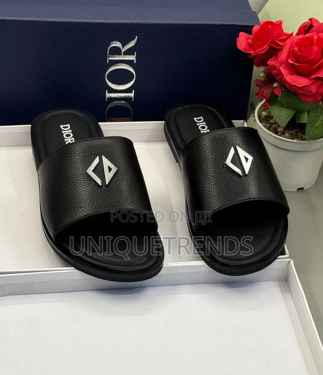 Original Christian Dior Leather Slippers (Black)
