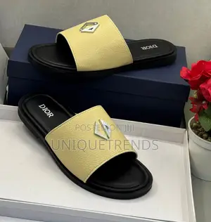 Original Christian Dior Leather Slippers (Yellow)