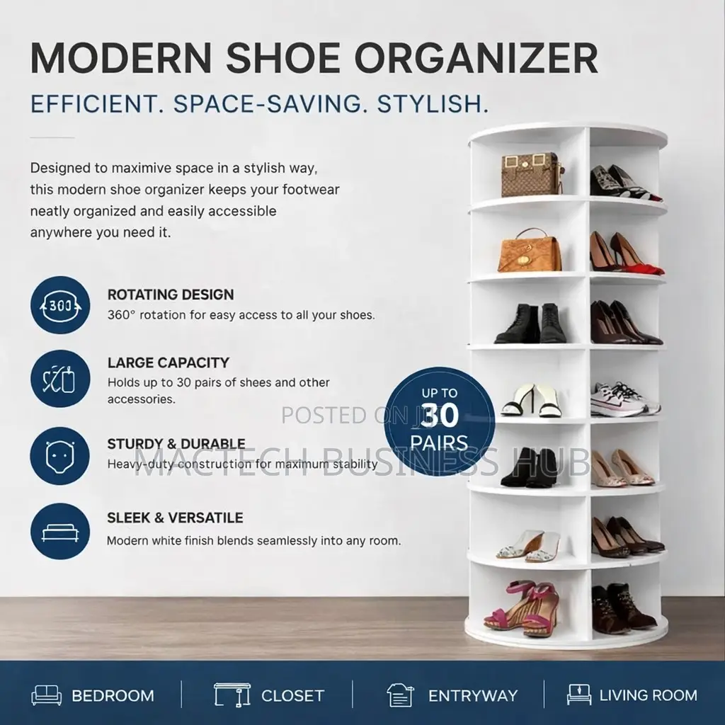 7‐Tier Rotating Shoe Organizer