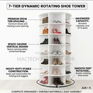 7‐Tier Rotating Shoe Organizer