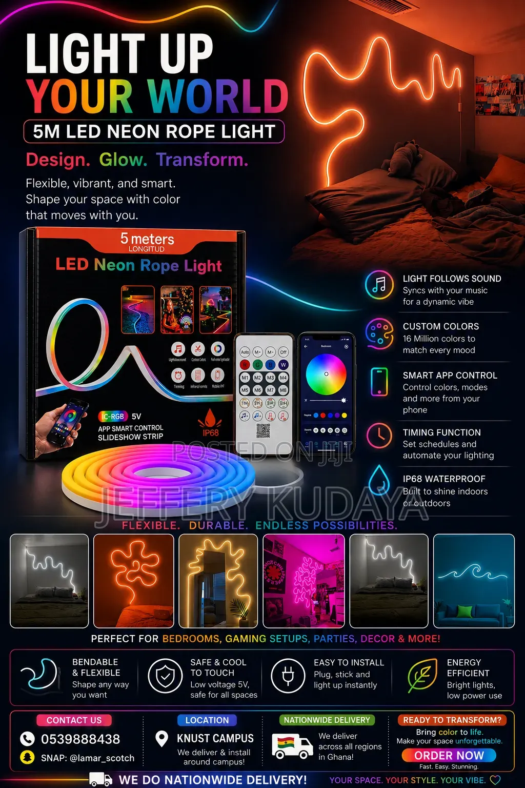 RGB Led Neon Rope Light – 5 Meters Smart App Control