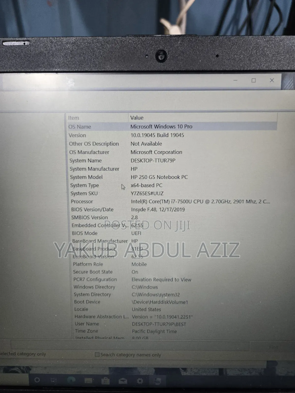 Laptop HP 250 G5 8GB Intel Core i7 SSD 256GB