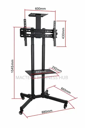 Mobile Tv Stand – Adjustable Height, 32"–70" Tvs