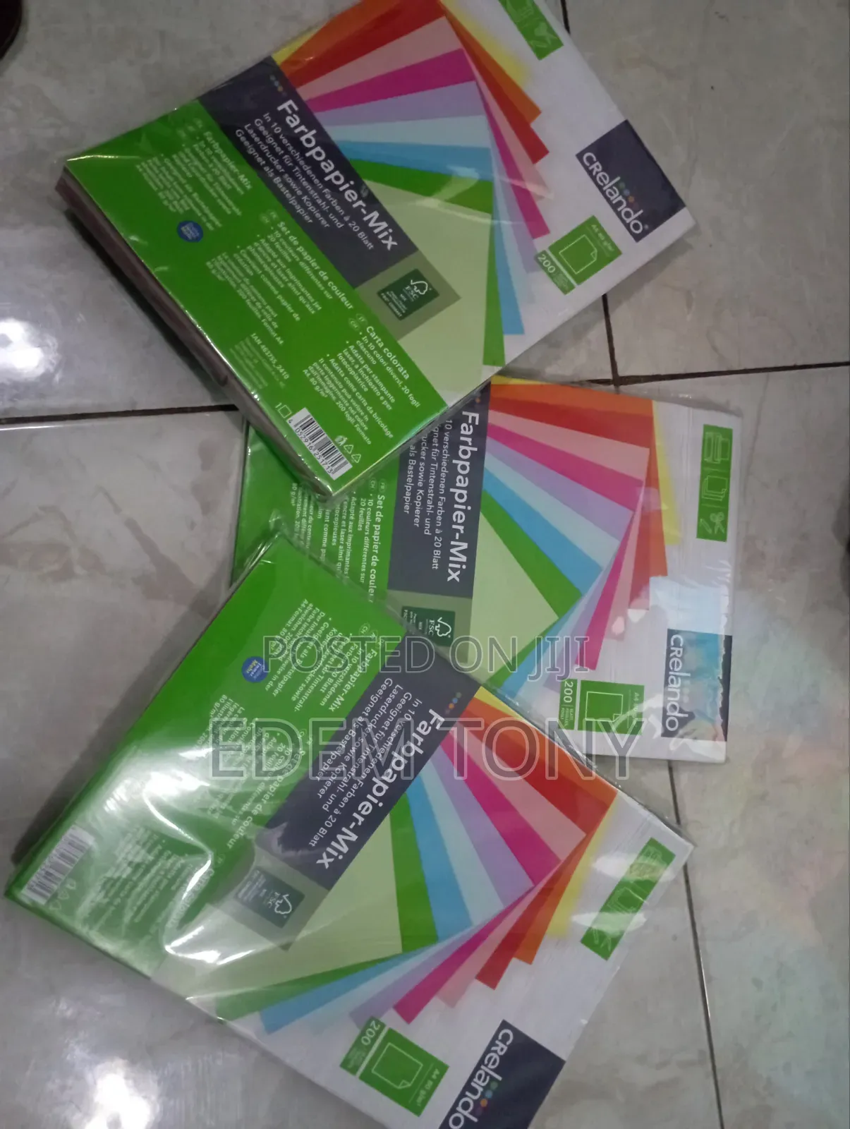 Crelando Coloured Paper 200 A4 Sheets in 10 Different Colors