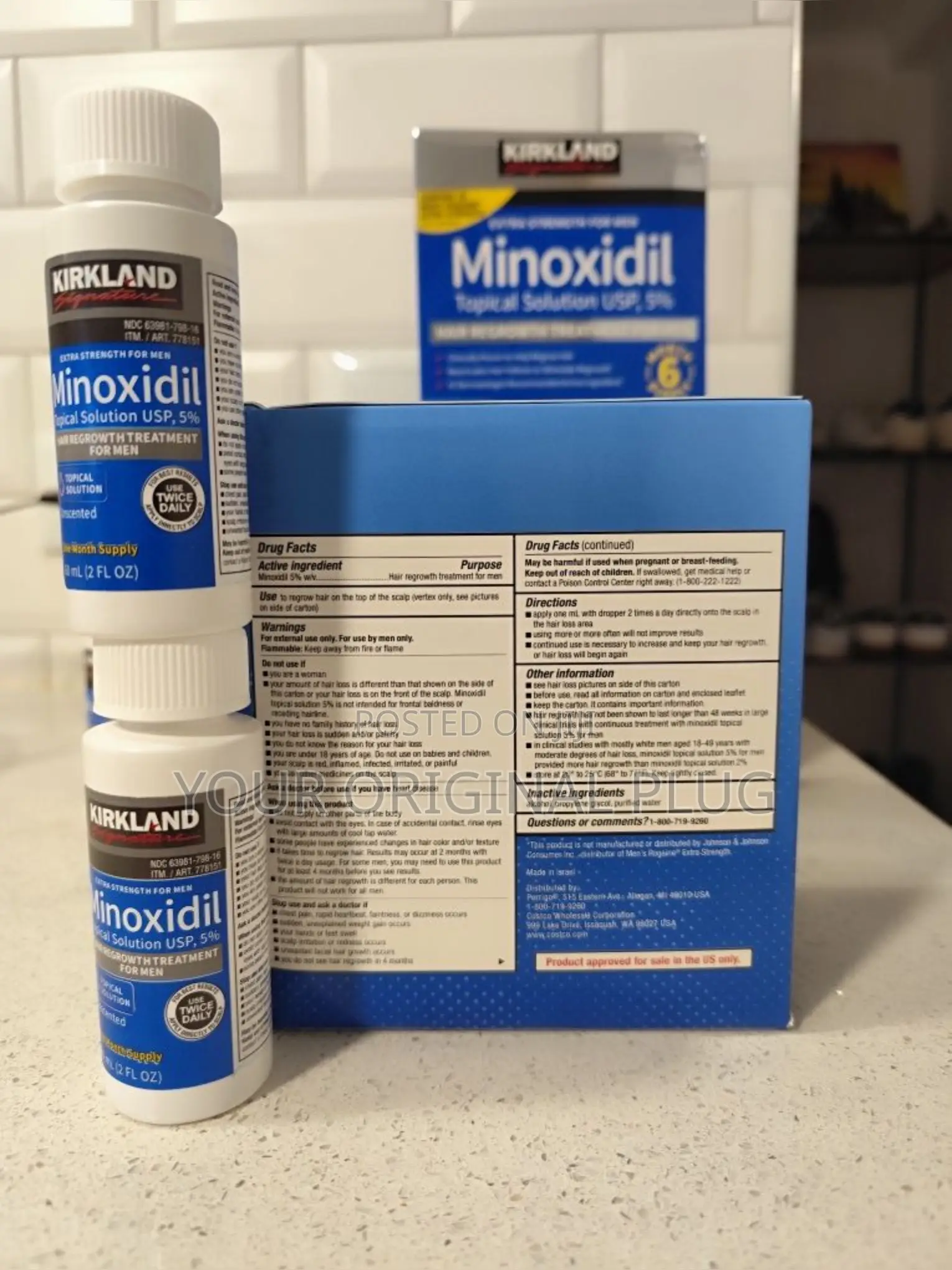 Kirkland Minoxidil 5% Undiluted Effective For Hair Regrowth (Box (1x6)