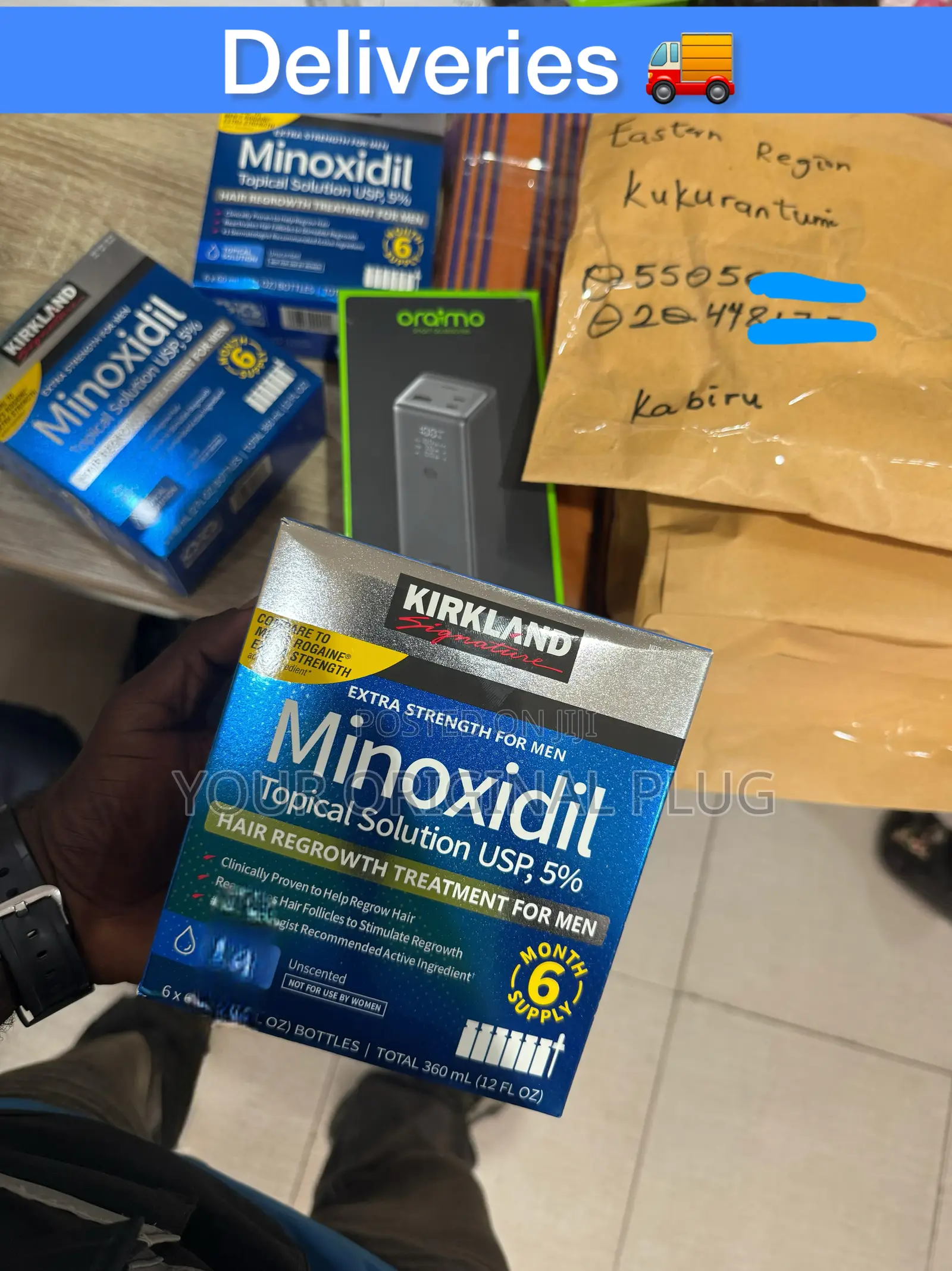 Kirkland Minoxidil 5% Undiluted Effective For Hair Regrowth (Box (1x6)