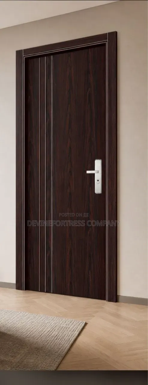 High Quality Wooden Metal Bedroom Door Single  Brown