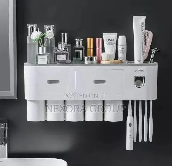 Toothbrush and Toothpaste Holder Set Hygienic Bathroom Organizer