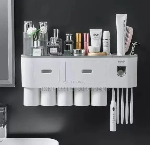 Toothbrush and Toothpaste Holder Set Hygienic Bathroom Organizer