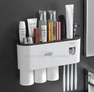 Toothbrush and Toothpaste Holder Set Hygienic Bathroom Organizer