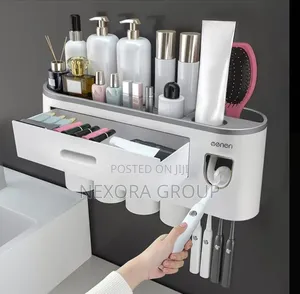 Toothbrush and Toothpaste Holder Set Hygienic Bathroom Organizer