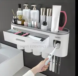 Toothbrush and Toothpaste Holder Set Hygienic Bathroom Organizer