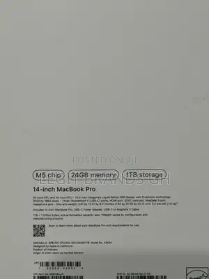 New Laptop Apple MacBook Pro 2025 M5 14-inch 24GB Apple M5 Pro SSD 1T