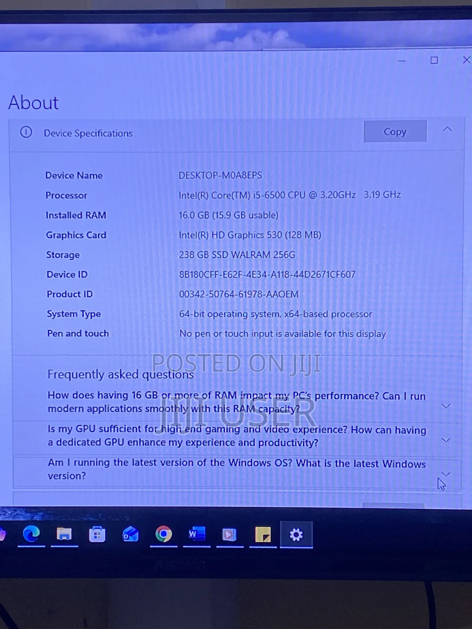 Desktop Computer Dell OptiPlex 7040 16GB Intel Core i5 SSD 256GB