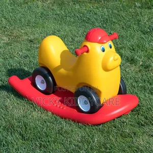 2-in-1 Plastic Rocking Horse And Ride-on Toy Designed For Toddlers.
