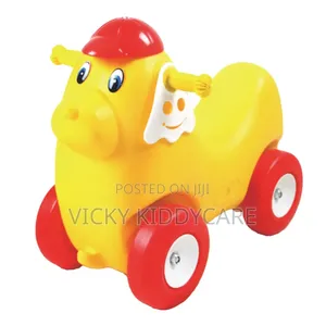 2-in-1 Plastic Rocking Horse And Ride-on Toy Designed For Toddlers.
