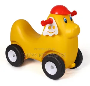 2-in-1 Plastic Rocking Horse And Ride-on Toy Designed For Toddlers.