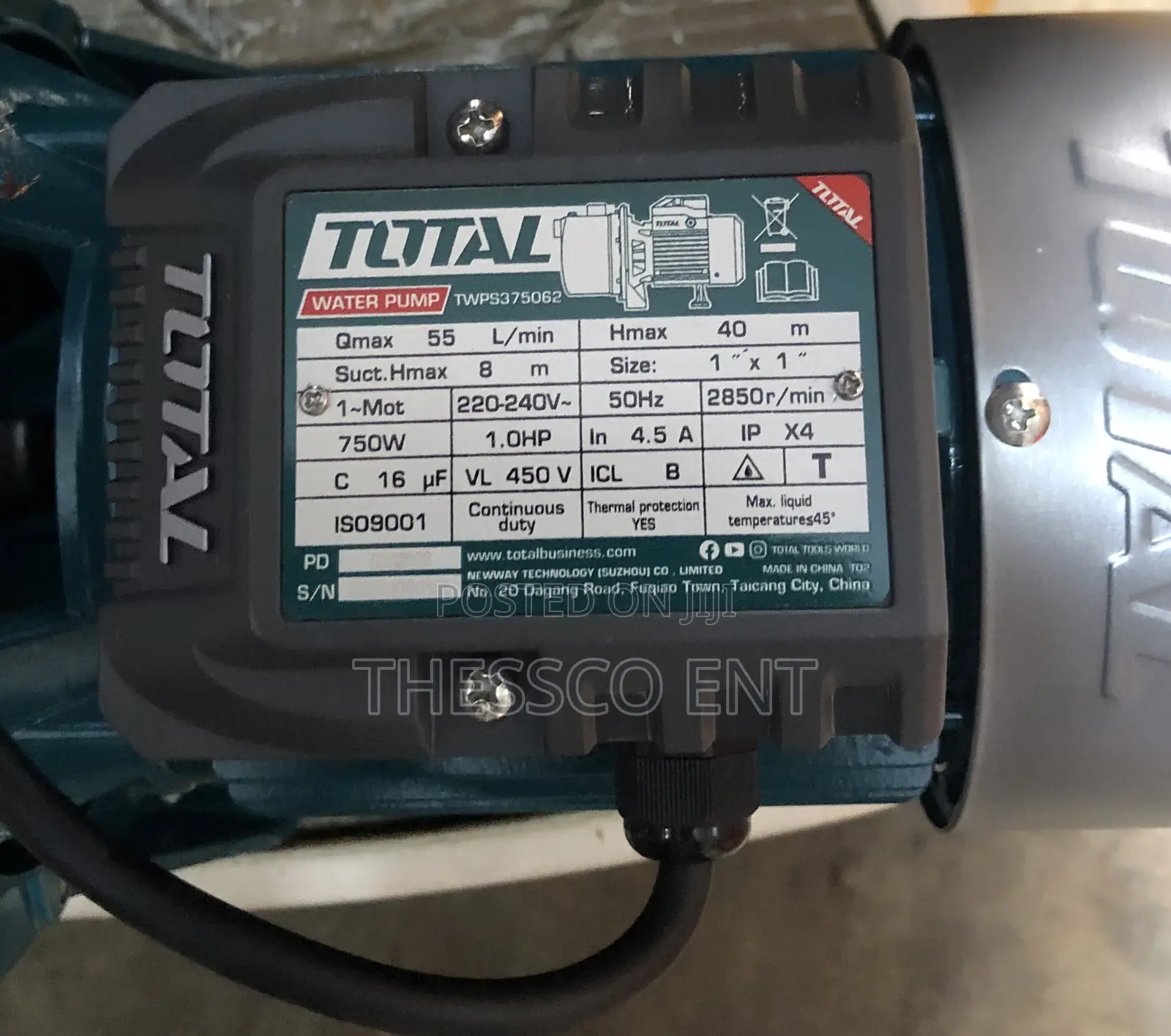 Water Pump Total 1.0hp