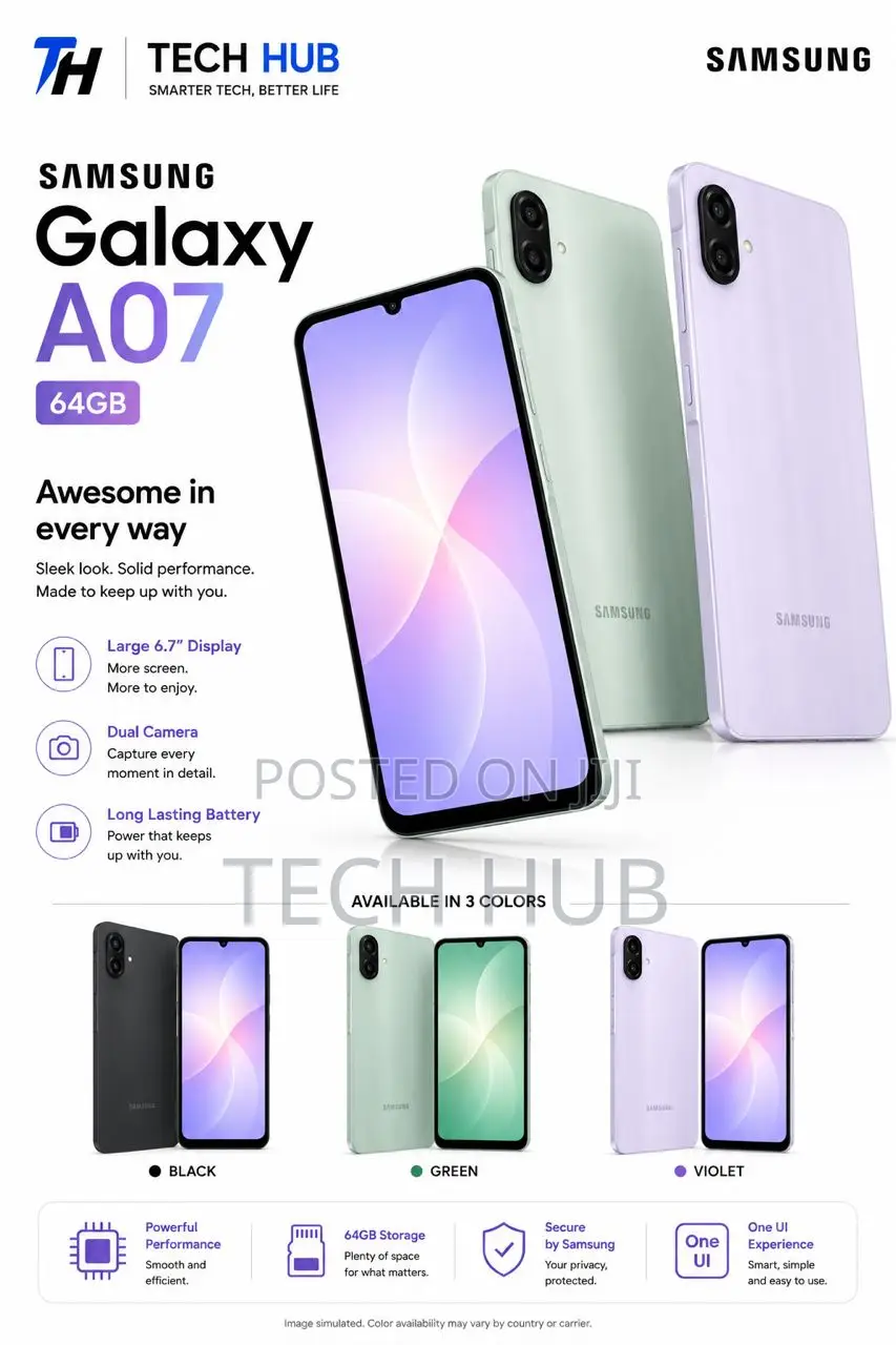 New Samsung Galaxy A07 4G 64 GB Black