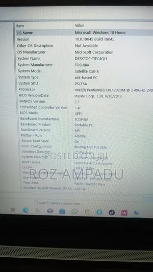 Laptop Toshiba Satellite C50 4GB Intel HDD 256GB