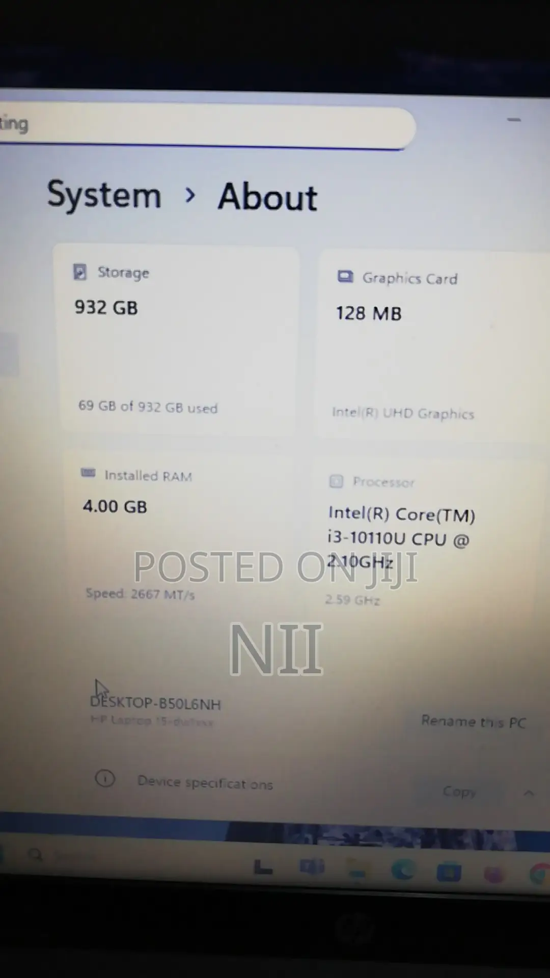 Laptop HP 15-dw1197nia 4GB Intel Core i3 HDD 1T